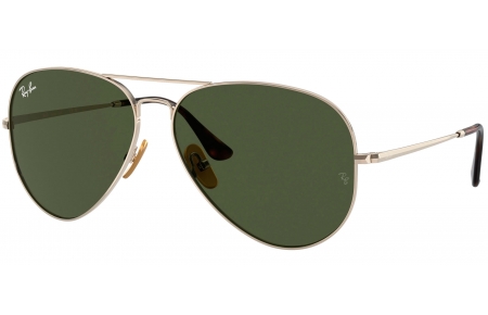 Gafas de Sol - Ray-Ban - RB8089 AVIATOR TITANIUM - 926531  GOLD // GREEN