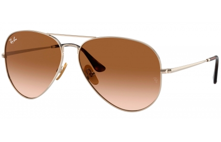 Gafas de Sol - Ray-Ban - RB8089 AVIATOR TITANIUM - 926551  GOLD // BROWN GRADIENT