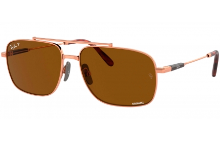 Gafas de Sol - Ray-Ban - RB8096 MICHAEL TITANIUM - 9266AN  SHINY LIGHT BROWN // BROWN POLARIZED