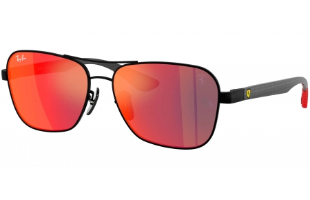 Gafas de Sol - Ray-Ban - RB8336M - F1186P  MATTE BLACK // DARK GREY MIRROR BLUE RED