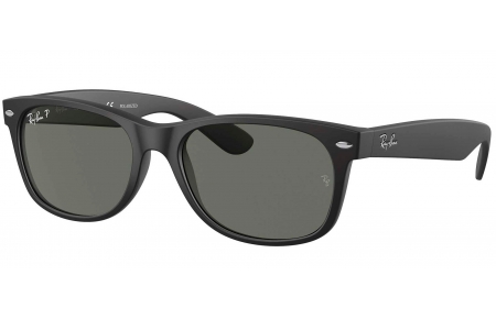 Gafas de Sol - Ray-Ban - RB2132 NEW WAYFARER - 622/58 RUBBER BLACK // G-15 GREEN POLARIZED