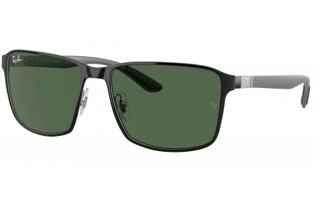 Gafas de Sol - Ray-Ban - RB3721 - 914471  BLACK ON SILVER // GREEN