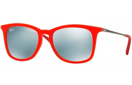 Gafas Junior - Ray-Ban Junior Collection - RJ9063S - 701030 TRANSPARENT RED RUBBER // GREEN MIRROR SILVER