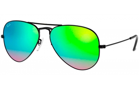 Gafas Junior - Ray-Ban Junior Collection - RJ9506S - 201/3R MATTE BLACK // LIGHT GREEN MIRROR GREEN