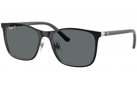 Gafas Junior - Ray-Ban Junior Collection - RJ9551S - 295/81 BLACK ON SILVER // DARK GREY POLARIZED