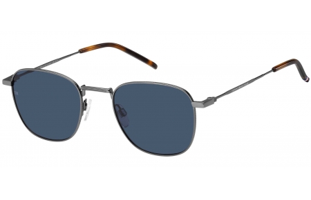 Gafas de Sol - Tommy Hilfiger - TH 1873/S - R80 (KU) MATTE DARK RUTHENIUM // BLUE GREY