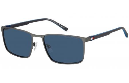 Gafas de Sol - Tommy Hilfiger - TH 2319/S - R80 (KU) MATTE DARK RUTHENIUM // BLUE