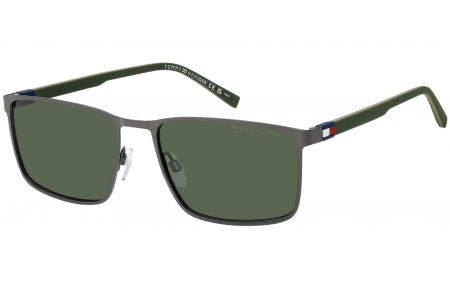 Gafas de Sol - Tommy Hilfiger - TH 2319/S - SVK (QT) MATTE RUTHENIUM BLACK // GREEN