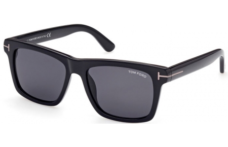 Gafas de Sol - Tom Ford - BUCKLEY-02 FT0906-N - 01A  SHINY BLACK // GREY