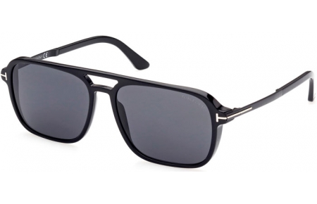 Lunettes de soleil - Tom Ford - CROSBY FT0910  - 01A  SHINY BLACK // GREY