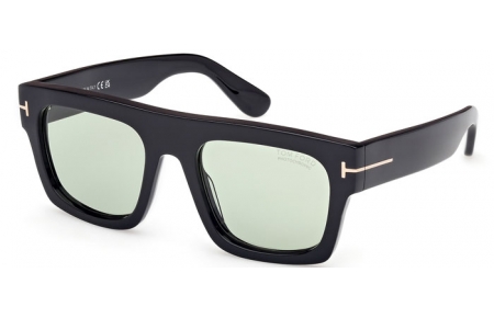 Lunettes de soleil - Tom Ford - FAUSTO FT0711 - 01N  SHINY BLACK // GREEN PHOTOCHROMATIC