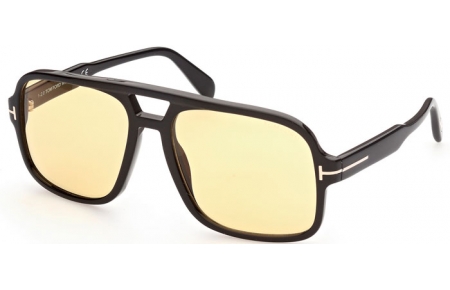 Lunettes de soleil - Tom Ford - FALCONER-02 FT0884  - 01E  SHINY BLACK // LIGHT YELLOW