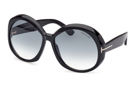 Sunglasses - Tom Ford - ANNABELLE FT1010 - 01B  SHINY BLACK // GREY GRADIENT
