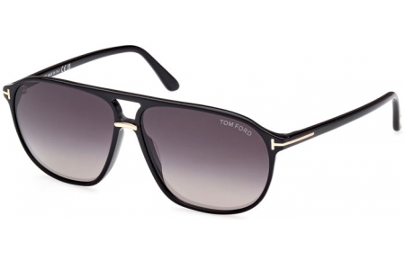 Gafas de Sol - Tom Ford - BRUCE FT1026 - 01B  SHINY BLACK // GREY GRADIENT