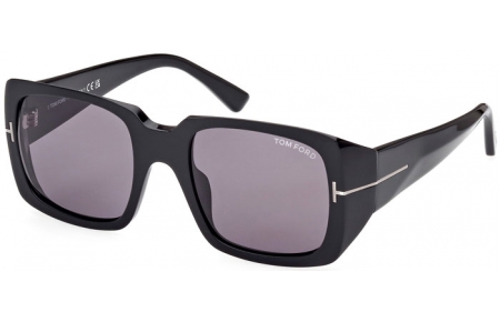 Sunglasses - Tom Ford - RYDER-02 FT1035-N - 01A  SHINY BLACK // GREY