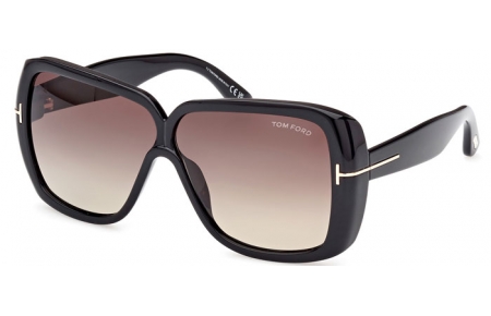Sunglasses - Tom Ford - MARILYN FT1037 - 01B  SHINY BLACK // GREY GRADIENT