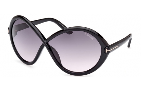 Lunettes de soleil - Tom Ford - JADA FT1070 - 01B  SHINY BLACK // GREY GRADIENT