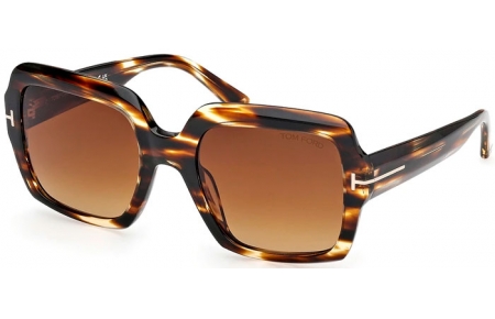 Lunettes de soleil - Tom Ford - KAYA FT1082 - 55F  STRIPED HAVANA // BROWN GRADIENT