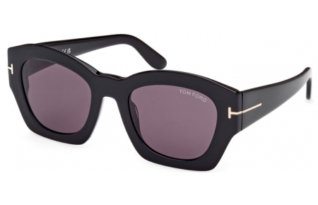 Lunettes de soleil - Tom Ford - GUILLIANA FT1083 - 01A  SHINY BLACK // GREY
