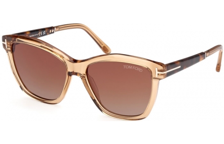 Sunglasses - Tom Ford - LUCIA FT1087 - 45F  SHINY LIGHT BROWN // BROWN GRADIENT