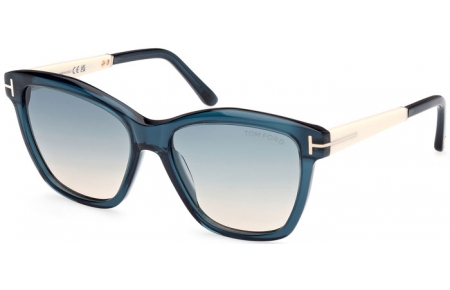 Sunglasses - Tom Ford - LUCIA FT1087 - 90P  SHINY BLUE // GREEN GRADIENT