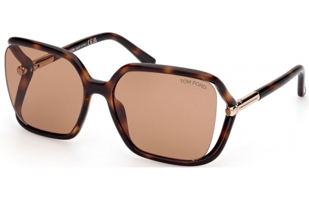 Gafas de Sol - Tom Ford - SOLANGE-02 FT1089 - 52E  DARK HAVANA // BROWN