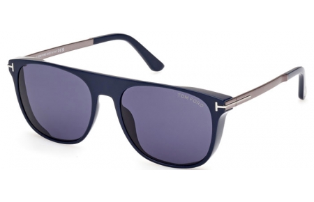 Sunglasses - Tom Ford - LIONEL-02 FT1105 - 90V  SHINY BLUE // BLUE