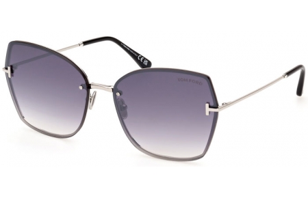 Sunglasses - Tom Ford - NICKIE-02 FT1107 - 16C  SHINY PALLADIUM // GREY GRADIENT