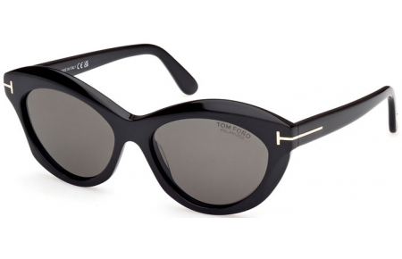 Lunettes de soleil - Tom Ford - TONI FT1111 - 01D  SHINY BLACK // GREY POLARIZED