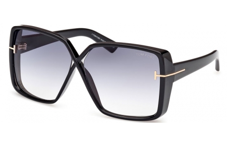 Sunglasses - Tom Ford - YVONNE FT1117 - 01B  SHINY BLACK // GREY GRADIENT