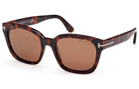 Lunettes de soleil - Tom Ford - HAYLAY FT1216 - 52H  DARK HAVANA // BROWN POLARIZED