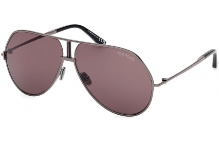 Lunettes de soleil - Tom Ford - RICKIE-02 FT1281 - 08A  SHINY BRONZE // SMOKED