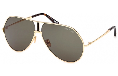 Gafas de Sol - Tom Ford - RICKIE-02 FT1281 - 30N  SHINY GOLD // GREEN