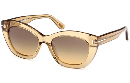 Gafas de Sol - Tom Ford - LINDA-02 FT1285 - 45B  SHINY TRANSPARENT LIGHT BROWN // GREY GRADIENT YELLOW