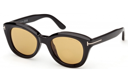 Gafas de Sol - Tom Ford - NIKA-02 FT1344 - 01E  SHINY BLACK // LIGHT BROWN