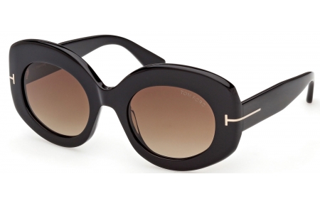 Gafas de Sol - Tom Ford - CLAUDETTE-02 FT1346 - 01F  SHINY BLACK // BROWN GRADIENT