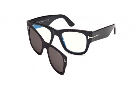 Monturas - Tom Ford - FT6099-B - 001  SHINY BLACK // CLEAR + CLIP-ON