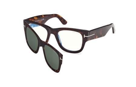 Monturas - Tom Ford - FT6099-B - 052 DARK HAVANA // CLEAR + CLIP-ON