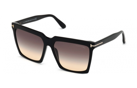 Gafas de Sol - Tom Ford - SABRINA-02 FT0764 - 01B  SHINY BLACK // GREY GRADIENT