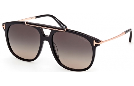 Gafas de Sol - Tom Ford - SAM-02 FT1306 - 01B  SHINY BLACK // GREY GRADIENT