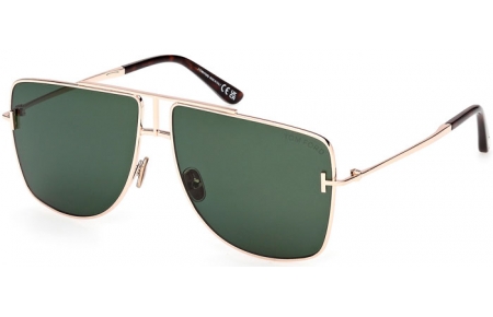 Gafas de Sol - Tom Ford - ELIOTT-02 FT1307 - 28N  SHINY ROSE GOLD // GREEN