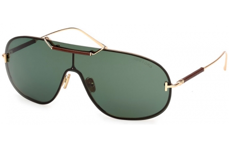 Sunglasses - Tom Ford - TYLER-02 FT1309 - 30N  SHINY GOLD // GREEN
