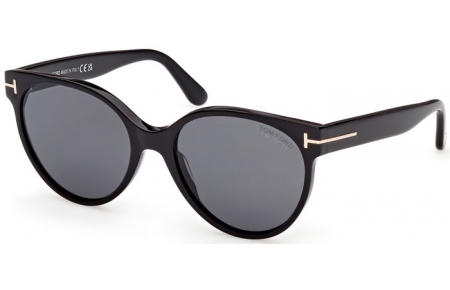 Sunglasses - Tom Ford - TALLULAH-02 FT1311 - 01D  SHINY BLACK // GREY POLARIZED