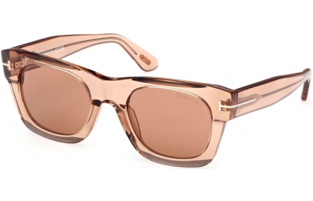 Sunglasses - Tom Ford - EMMA-02 FT1314 - 45E  SHINY LIGHT BROWN // BROWN