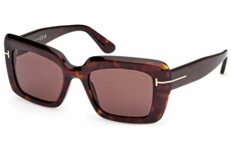 Gafas de Sol - Tom Ford - LEILA-02 FT1318 - 52E  DARK HAVANA // BROWN