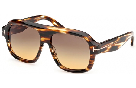 Gafas de Sol - Tom Ford - RHONDA-02 FT1324 - 55B  STRIPED BROWN // GREY GRADIENT