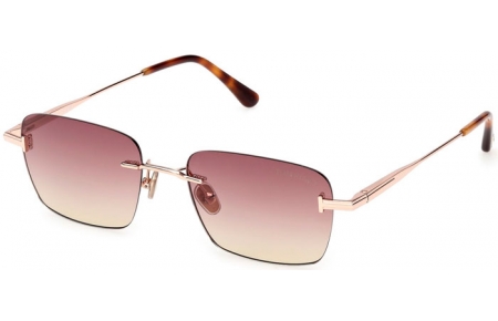 Lunettes de soleil - Tom Ford - JAKE-02 FT1354 - 28Z  SHINY ROSE GOLD // BORDEAUX GRADIENT