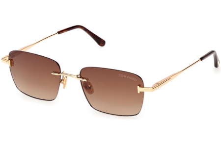 Lunettes de soleil - Tom Ford - JAKE-02 FT1354 - 30F  SHINY GOLD // BROWN GRADIENT