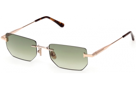 Lunettes de soleil - Tom Ford - ETHAN-02 FT1355 - 28P  SHINY ROSE GOLD // GREEN GRADIENT