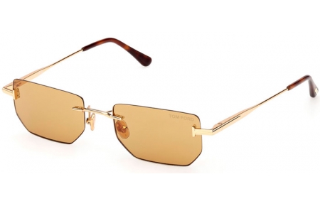 Lunettes de soleil - Tom Ford - ETHAN-02 FT1355 - 30E  SHINY GOLD // LIGHT BROWN